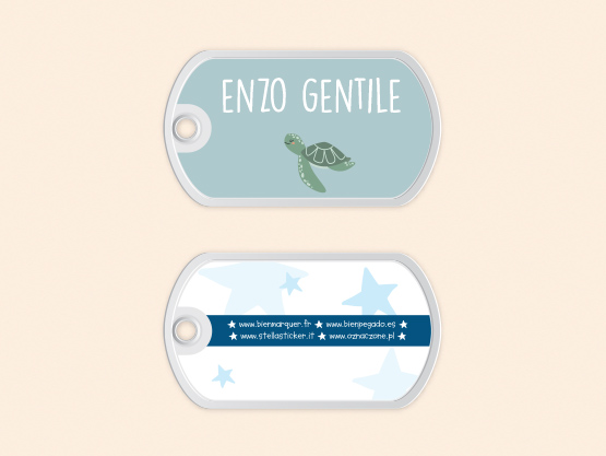 Targhetta personalizzata per zaini e borse Stellasticker