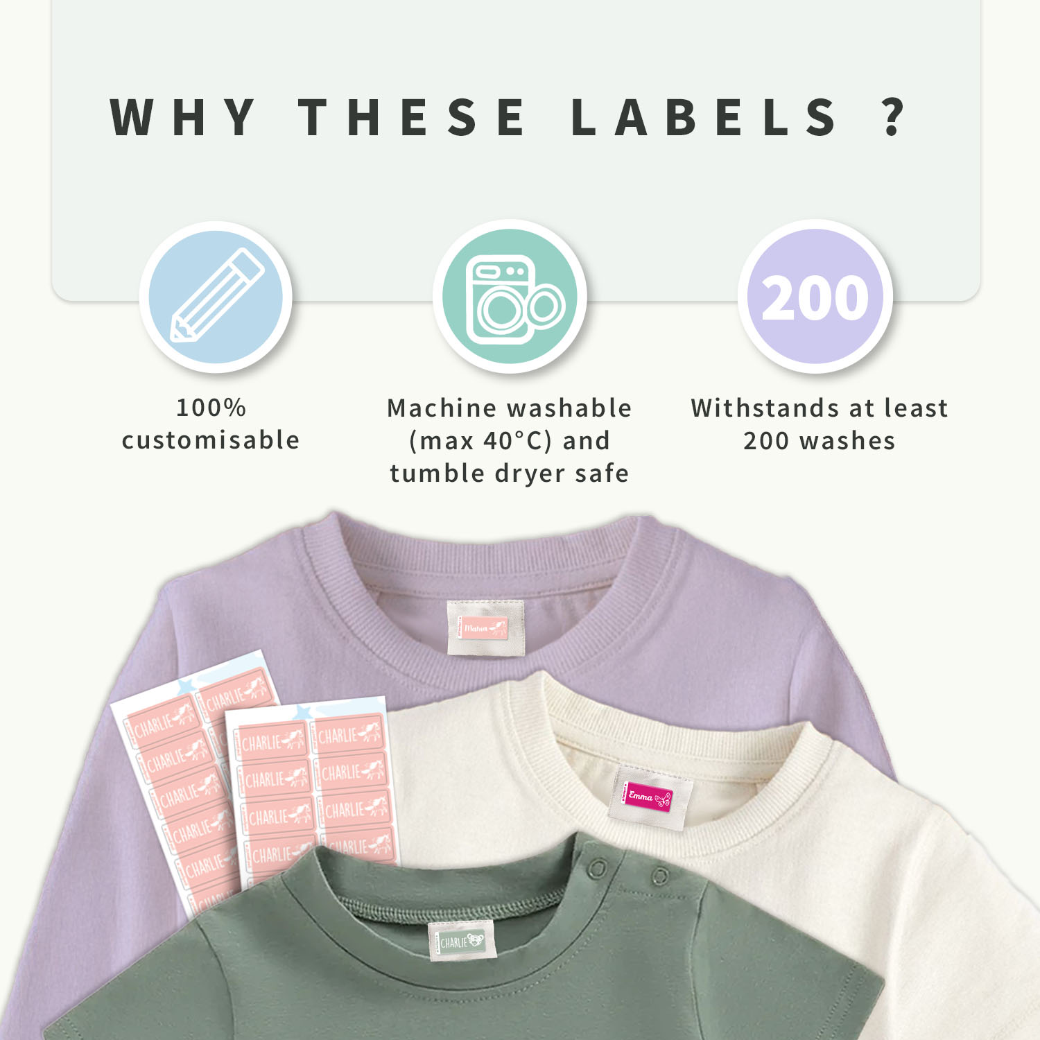 Peel 'n Stick Clothing labels | no more ironing | Easy2Name