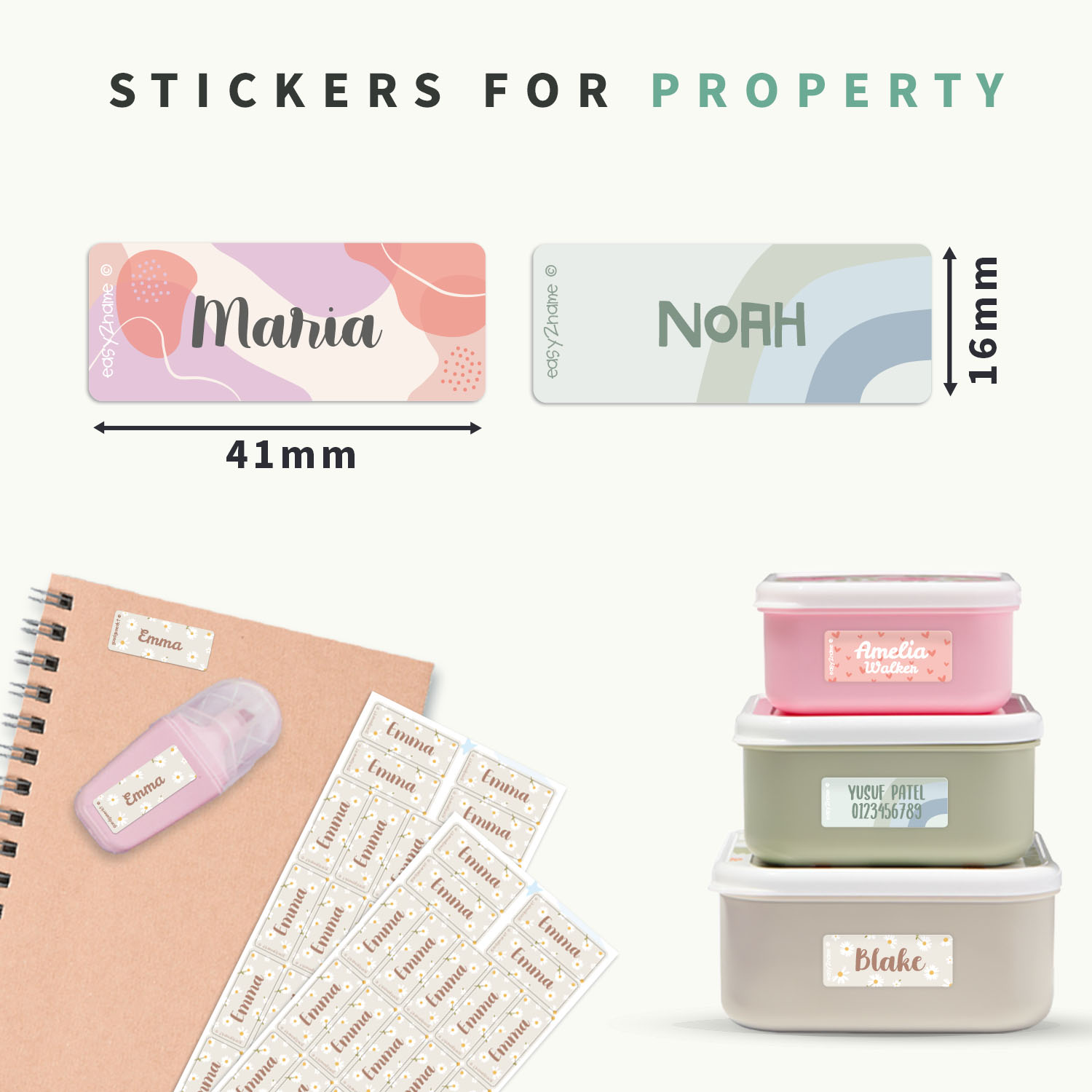 Design Nape Sticker Small Design Name Stickers: personalised | Easy2Name