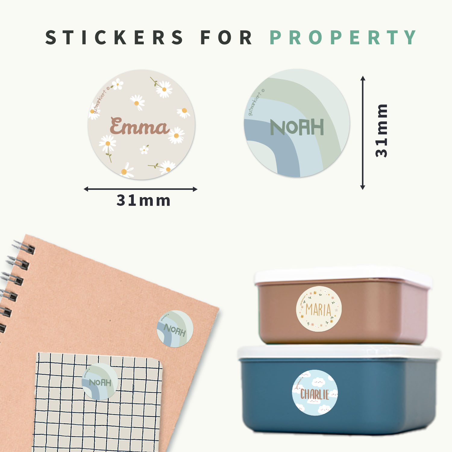 Round Design Namestickers | Easy2Name