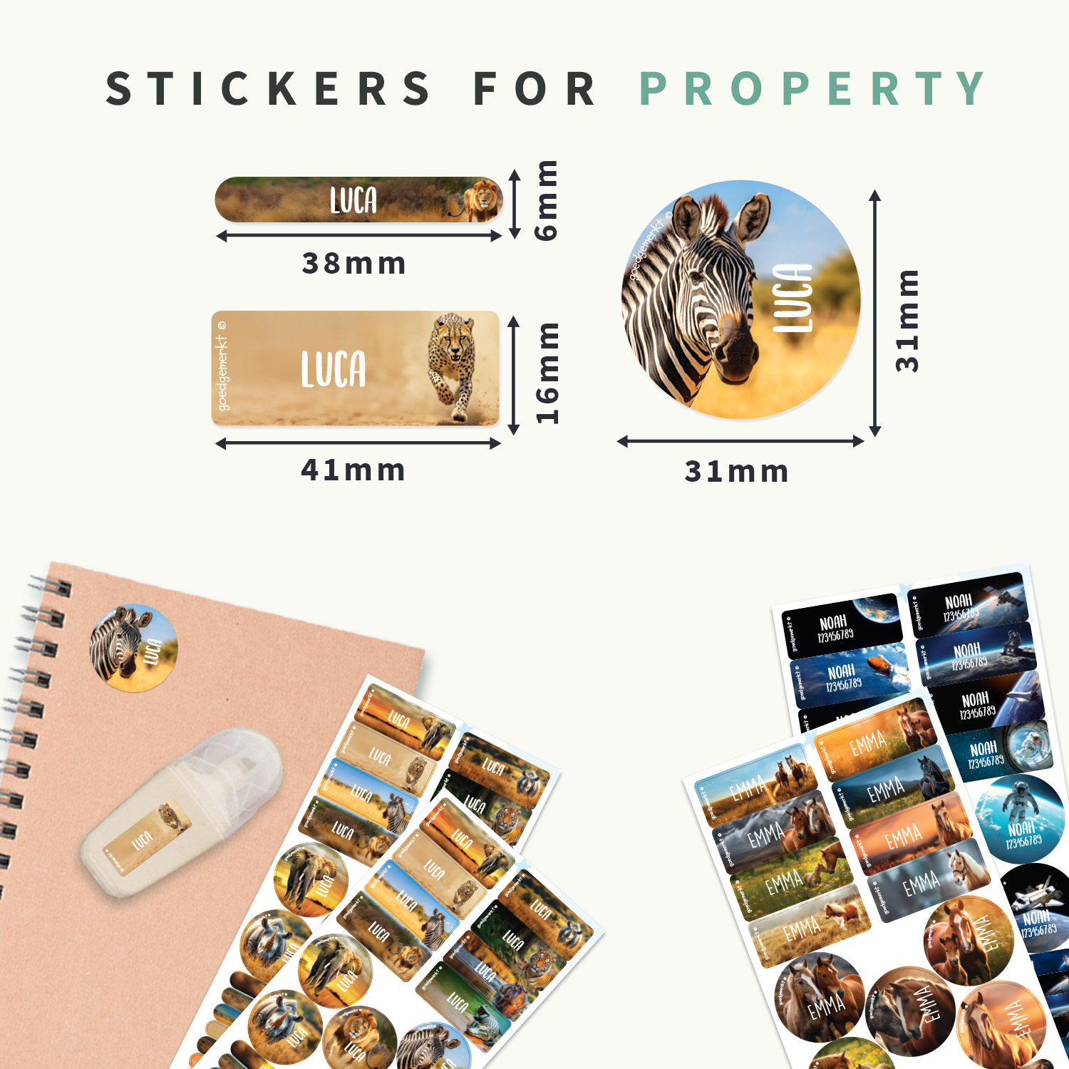 Name Sticker Advantage Set - Real World | Easy2Name